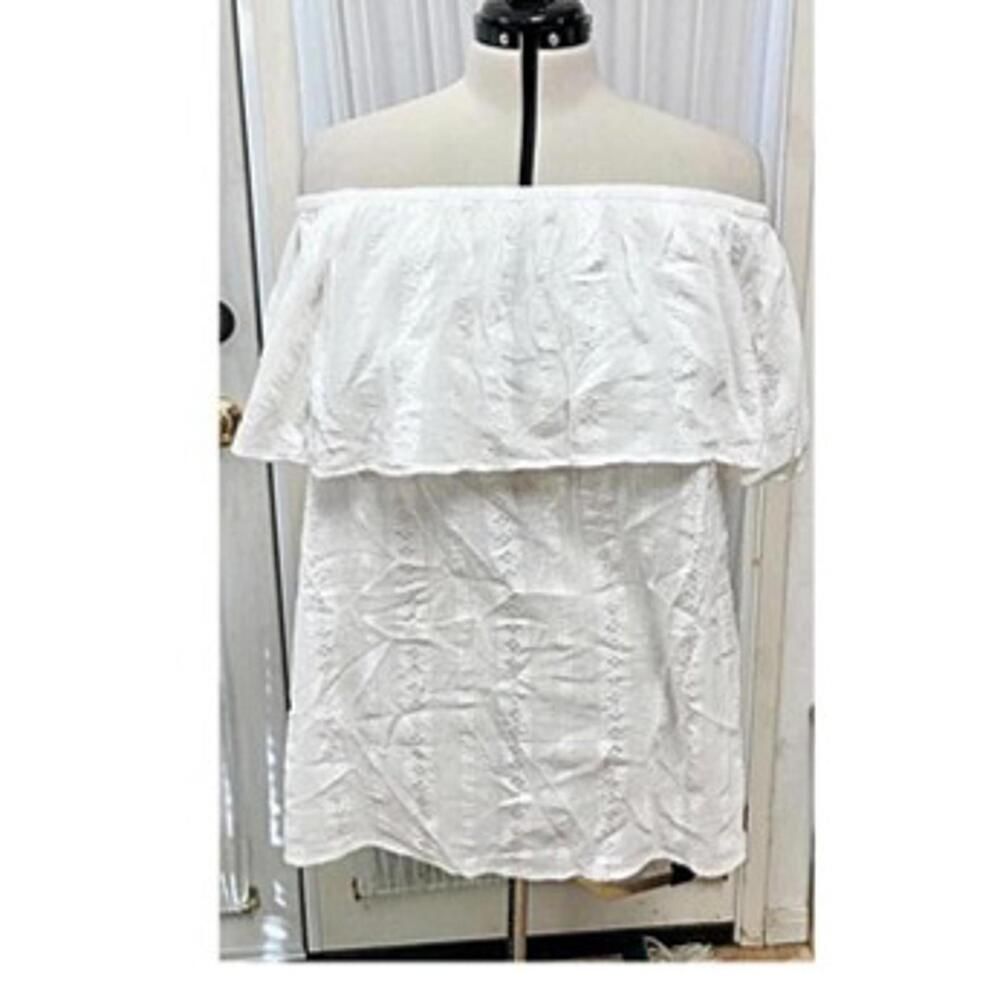 Style & Co off the shoulder ruffle short sleeve top. White. Size 1x. NWT